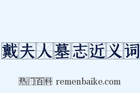 戴夫人墓志近义词是什么意思的图片